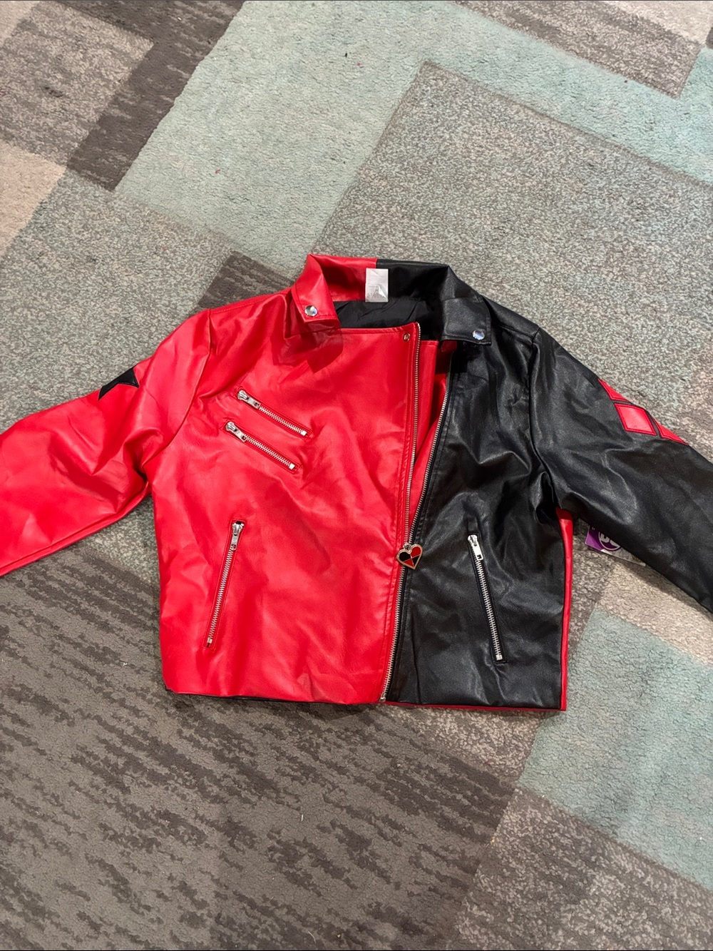 Spirit Red and Black Two-Tone Moto Blazer Haley Quinn